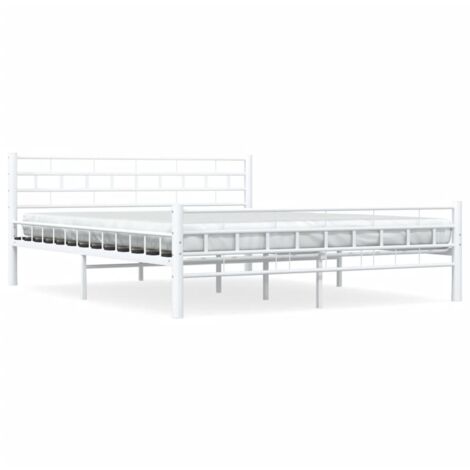 GBLY Bettgestell Weiß Metall 160×200 cm