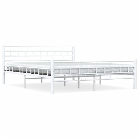 GBLY Bettgestell Weiß Metall 160×200 cm