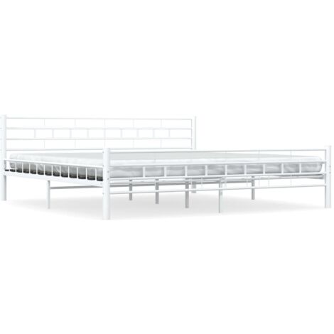 GBLY Bettgestell Weiß Metall 200×200 cm