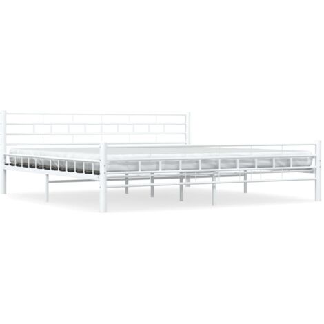 GBLY Bettgestell Weiß Metall 200×200 cm