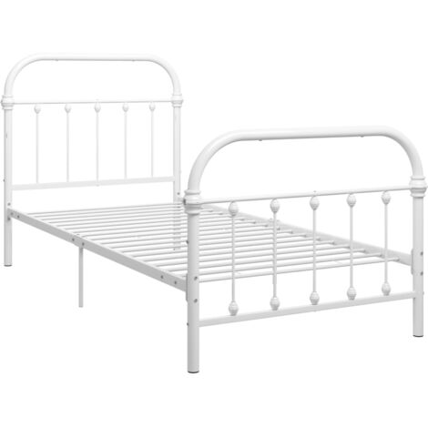 GBLY Bettgestell Weiß Metall 90×200 cm