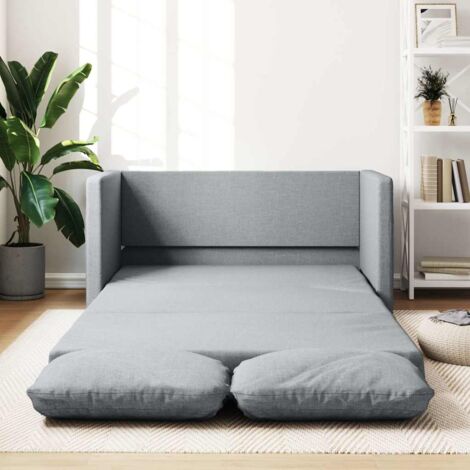 GBLY Bodensofa mit Schlaffunktion Hellgrau 112x174x55 cm Stoff