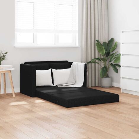 GBLY Bodensofa mit Schlaffunktion Schwarz 112x174x55 cm Stoff