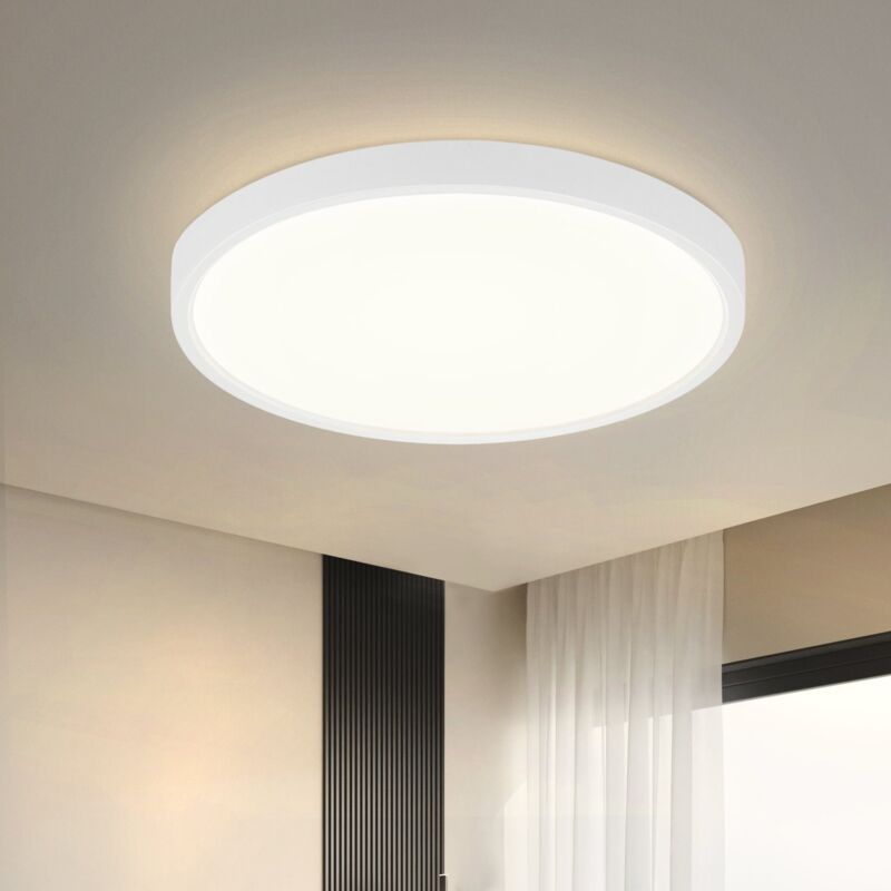 Image of Plafoniera LED - GBLY Lampada da Camera da Letto 15W Lampada da Bagno Piatta 4000K IP44 IlluminazioneImpermeabile Lampada da Corridoio Rotonda