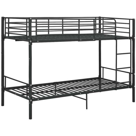 GBLY Etagenbett Schwarz Metall 90×200 cm