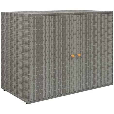 GBLY Gartenschrank Grau 100x55,5x80 cm Poly Rattan