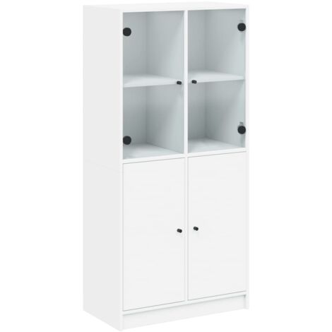 GBLY Highboard mit Türen Weiß 68x37x142 cm Holzwerkstoff