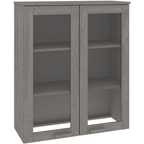 GBLY Highboard-Oberteil HAMAR Hellgrau 85x35x100 cm Massivholz