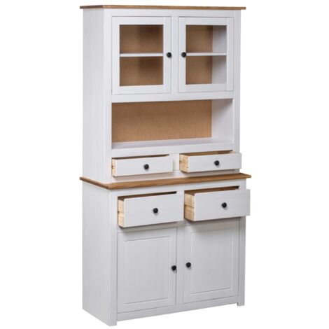 GBLY Highboard Weiß 93x40,5x180 cm Kiefernholz Panama