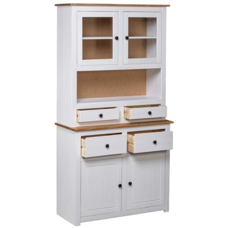 GBLY Highboard Weiß 93x40,5x180 cm Kiefernholz Panama
