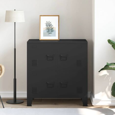 GBLY Lagerschrank Industrial Schwarz 75x40x80 cm Stahl