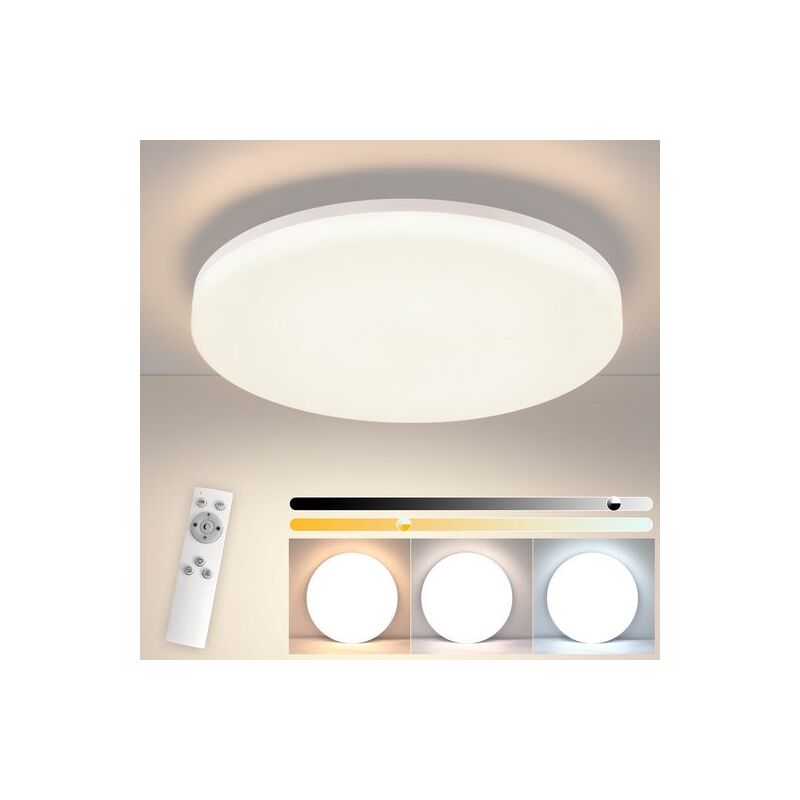 Image of GBLY Lampada da soffitto a LED piatta - Lampada da cucina dimmerabile 18W Lampada da camera Ø22CM Lampada da soffitto rotonda da camera Lampada da