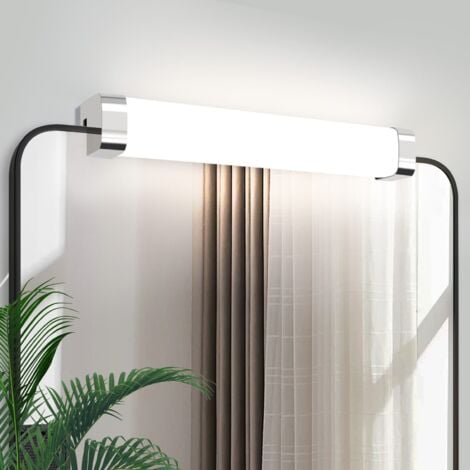GBLY Lámpara de espejo LED para baño - Lámpara de espejo con enchufe impermeable IP44 10W Blanco neutro 4000K moderna 37CM ​​Lámpara de baño cromada