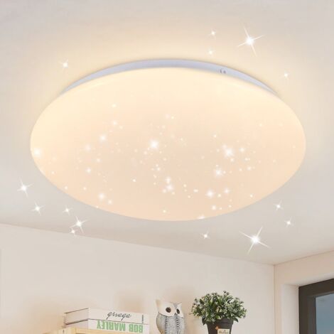 GBLY Lámpara de Techo LED para Dormitorio - Ø30 cm Lámpara de Dormitorio con Cielo Estrellado Luz de Techo Redonda Blanca cálida 18W IP44 Lámpara de Pasillo