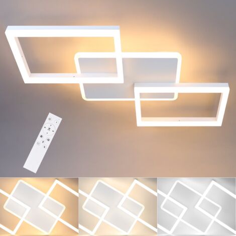 GBLY Lámpara de techo LED para sala de estar, 48 W, regulable, con control remoto, diseño moderno, para dormitorio, cocina, pasillo, oficina