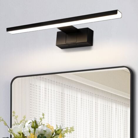 GBLY Lámpara LED de espejo, IP44, aplique de baño moderno, luz blanca neutra 4000k MAX.6W, 30×5.1×12.8cm, negro