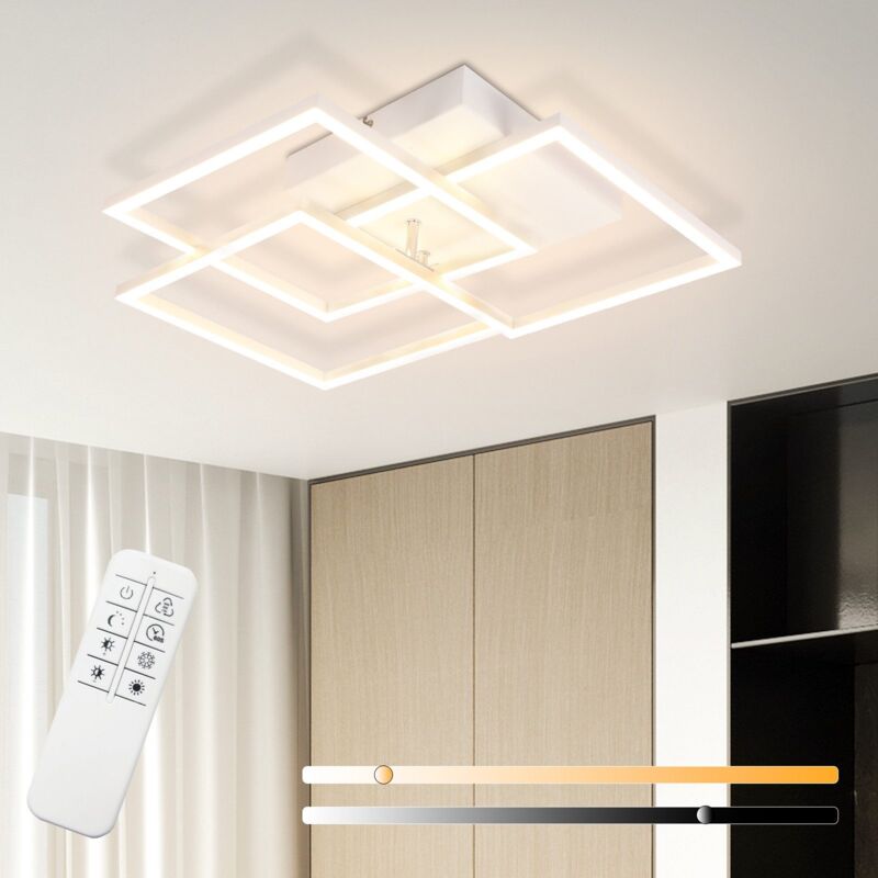 Lampe de plafond led - 36W Lampe de salon Dimmable Lampe de chambre à coucher avec télécommande Design moderne Lampe de salon Lampe de cuisine