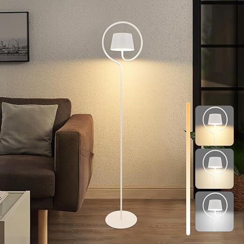 GBLY Lampe de sol LED 120cm Dimmable Salon: Lampe de sol solaire extérieure Rechargeable USB-C Batterie Sans fil 3000K-6500K Réglable en hauteur