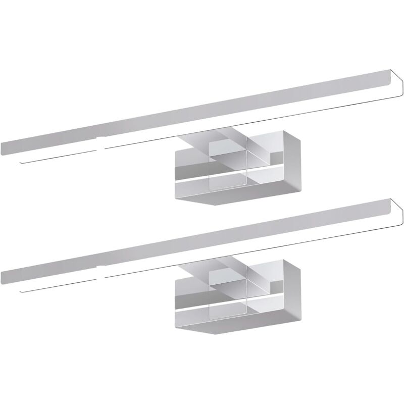 Lampe miroir led, lampe armoire, applique salle de bain, lumière blanche neutre 4000 Kelvin, 6W, étanche IP44, largeur 300mm, chrome - 2ER - Gbly