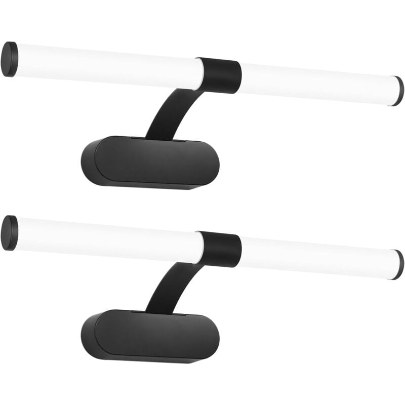 Lampe miroir led, lampe armoire, applique salle de bain, lumière blanche neutre 4000 Kelvin, 6W, étanche IP44, largeur 400mm,noire - 2ER - Gbly