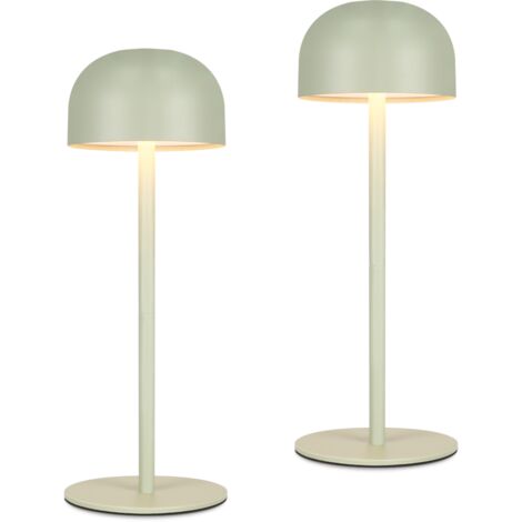 GBLY LED Tischlampe kabellos höhenverstellbar 2ER：Touch Dimmer mit 3 Farbtemperaturen (3000K/4500K/6000K), USB-C Aufladbar, IP44 wasserdichte Schreibtischlampe für Schlafzimmer, Büro, Esszimmer Grün