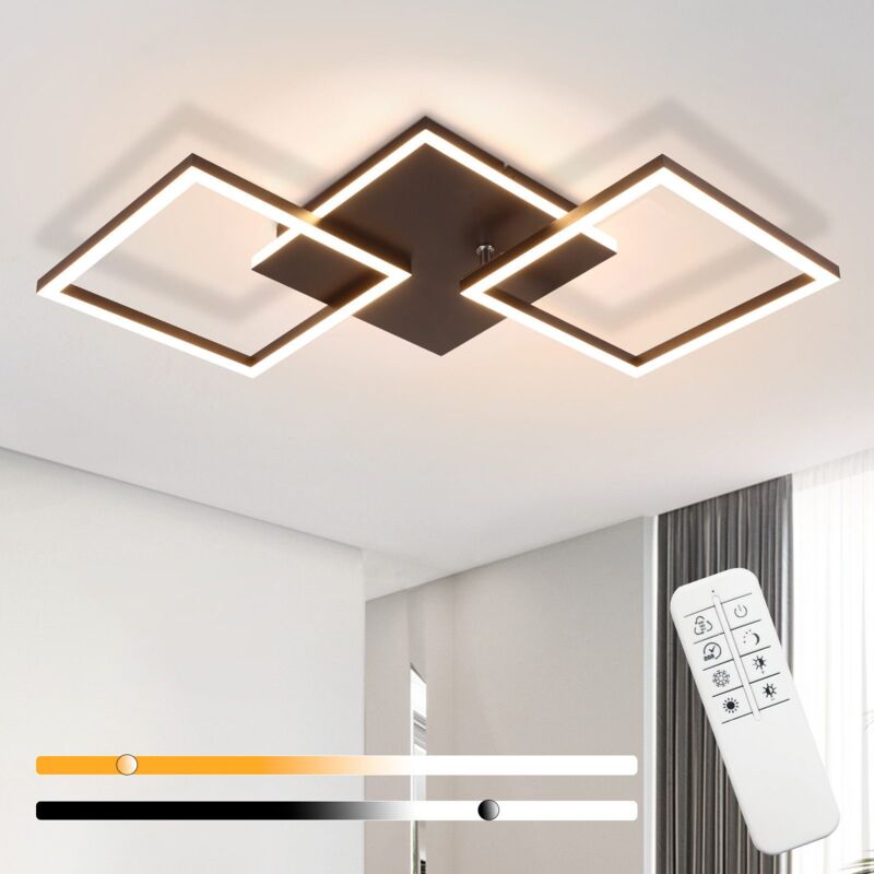 Image of Plafoniera led del salotto - 32W Plafoniera dimmerabile Moderna Design nero Plafoniera della cucina con telecomando Plafoniera del corridoio Metallo