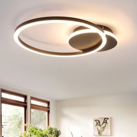 GBLY Plafoniera LED Plafoniera Salotto - 24W Lampada da Cucina Nero Design Moderno Lampada da Salotto 2 Anelli 3000K Bianco Caldo Lampada da Camera Corridoio Plafoniere in Metallo per Cucina Ufficio