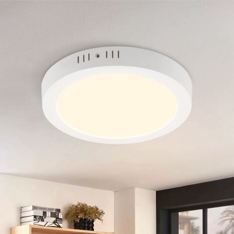 GBLY Plafoniera LED Rotonda Lampada da Ingresso 18W - Plafoniera LED Piatta 3000K Lampada da Bagno Moderna Bianca IP44 Impermeabile Bianco Caldo Ø23CM per Cucina Ufficio Soggiorno Camera dei Bambini
