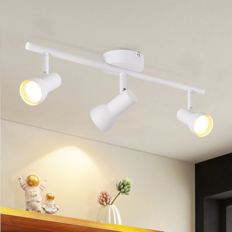 Gbly - Plafonnier 3 Lampes de plafond flamboyantes Couloir - Ampoule de plafond Design moderne Projecteur intérieur Blanc Métal GU10 Spotlights de