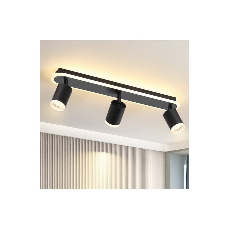 Spot de plafond 3 flammes - Plafonnier led 16W Métal Orientable 330° Moderne Spot de plafond pour chambre à coucher couloir salle à manger cuisine