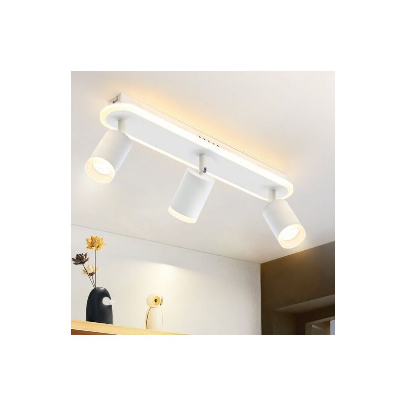 Spot de plafond 3 flammes - Plafonnier led 16W Métal Orientable 330° Moderne Spot de plafond pour chambre à coucher couloir salle à manger cuisine