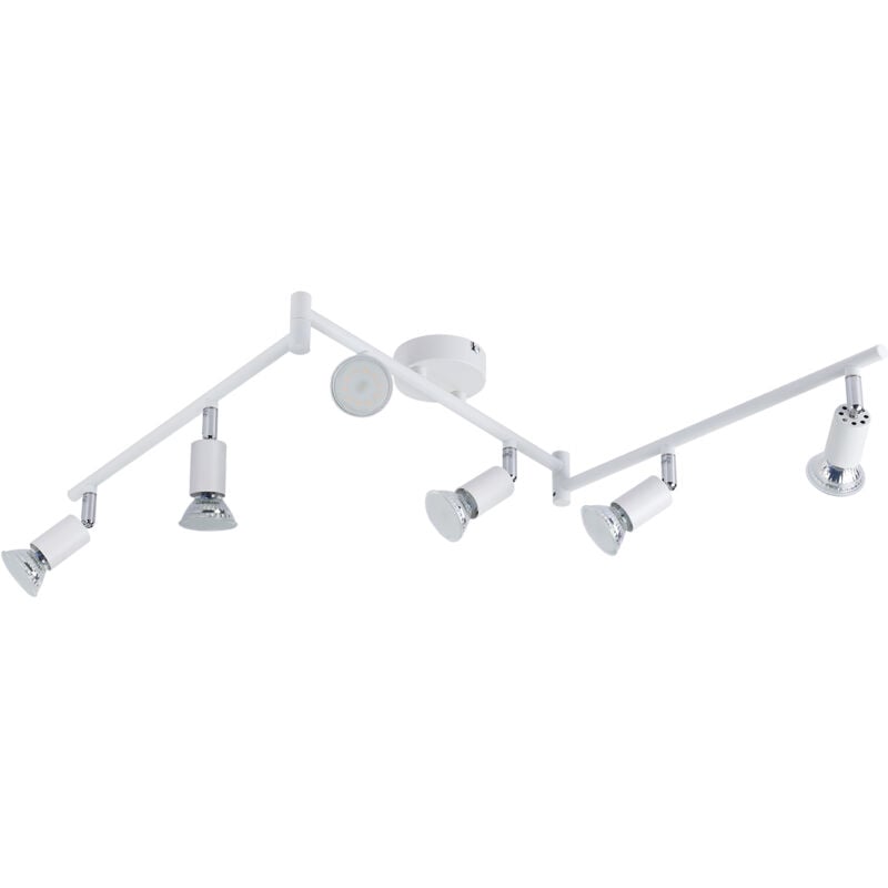 Plafonnier led 6 spots GU10 - Spot de Plafond Lampe de Plafond Moderne Lampe de Chambre Spot Spot de Plafond Intérieur Blanc pour Salon Salle de Bain