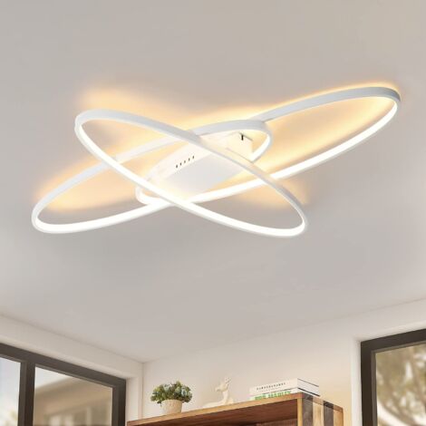 GBLY Plafonnier LED Plafonnier à intensité dimmable : lampe de chambre moderne blanche 75 W lampe de salon design avec télécommande plafonnier pour salon chambre salle à manger bureau