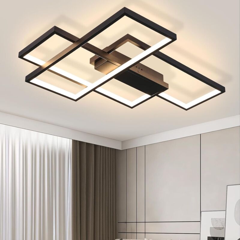 Plafonnier led, Plafonniers led Modernes avec 3 Carrés, 674710cm Éclairage de Plafond 35W Métal Lampe de Plafond Applique Murale pour Salle à Manger