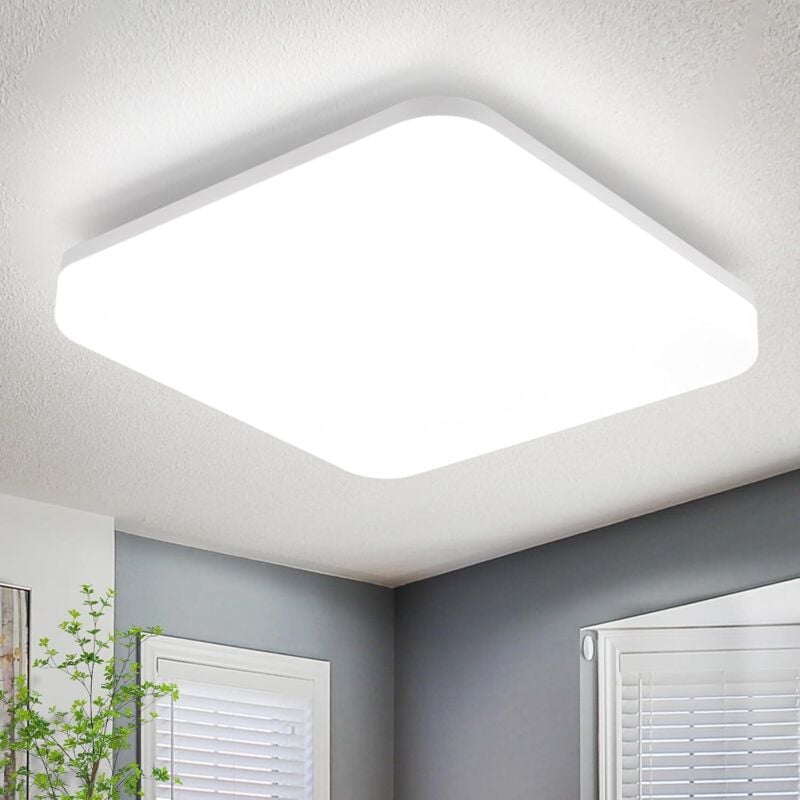 Gbly - Plafonnier led plat - 22CM Lampe de salle de bain angulaire Plafonnier IP54 18W Plafond Blanc Lampe de couloir 5000K pour salle de bain