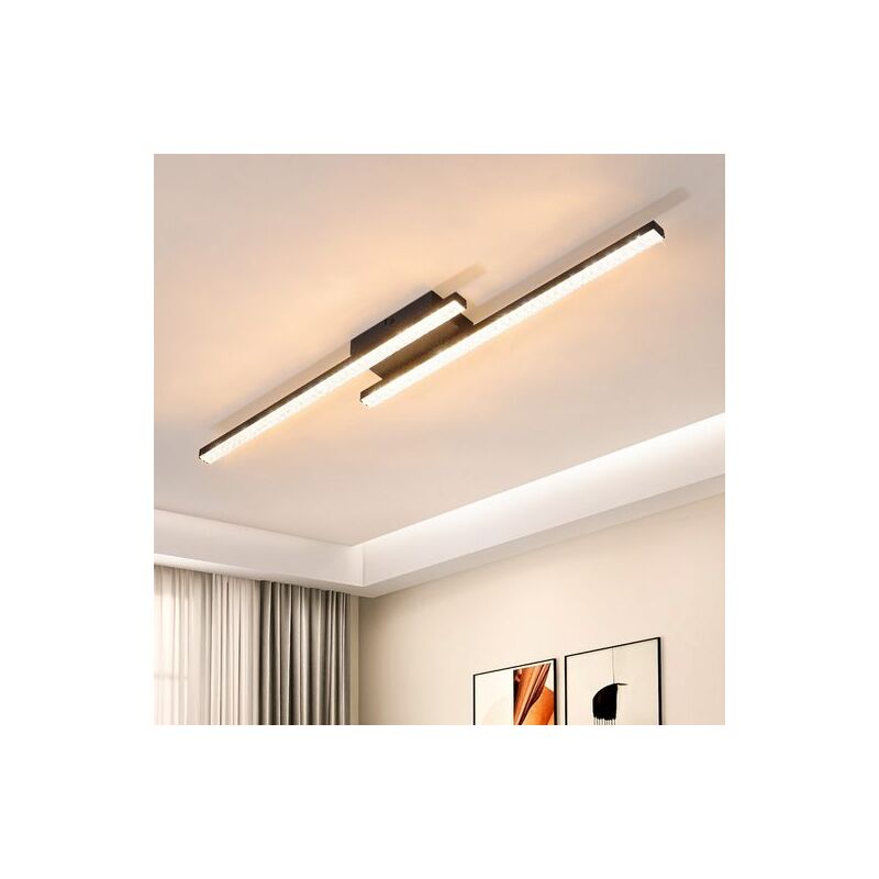 Plafonnier led Salon Noir - Plafonnier led 12W Chambre Moderne Cristal Métal Plafond Lampe Lumière Chaude 3000K pour Chambre Couloir Cuisine Bureau