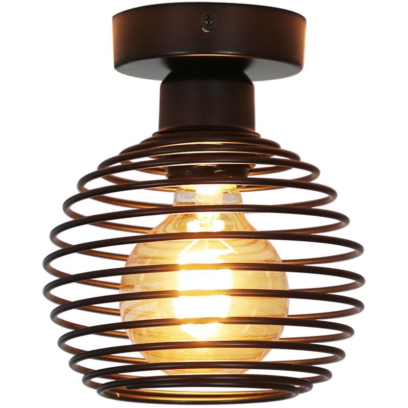 Gbly - Plafonnier Vintage Couloir - Rétro 2 Pièces Lampe de Couloir Abat-jour en Métal Noir Lampe de Chambre Industrielle Douille E27 Max. Plafonnier