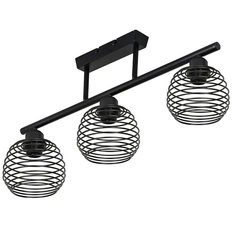 Plafonnier Vintage Rétro - E27 Lampe de Cuisine Industrielle Lampe de Salle à Manger Design Noir Éclairage de Plafond pour Salon Chambre Cuisine