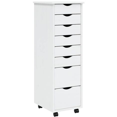 GBLY Rollschrank mit Schubladen MOSS Weiß Massivholz Kiefer