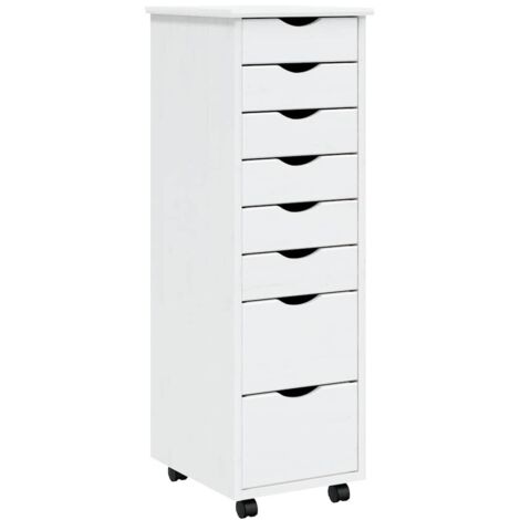 GBLY Rollschrank mit Schubladen MOSS Weiß Massivholz Kiefer