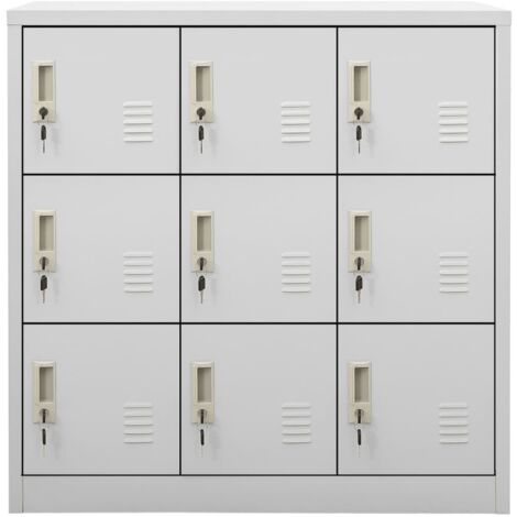 GBLY Schließfachschrank Hellgrau 90x45x92,5 cm Stahl