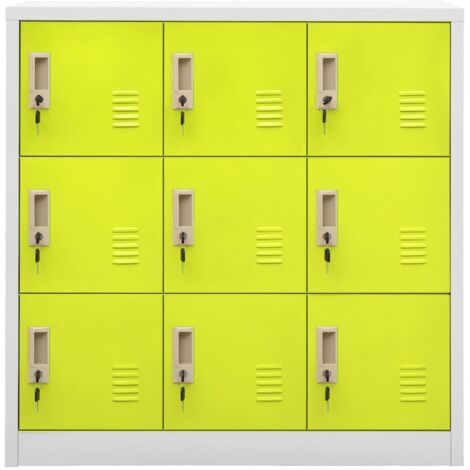 GBLY Schließfachschrank Hellgrau und Grün 90x45x92,5 cm Stahl