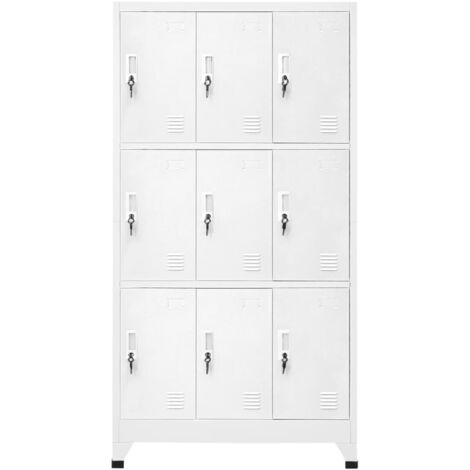 GBLY Schließfachschrank mit 9 Fächern Stahl 90x45x180 cm Grau