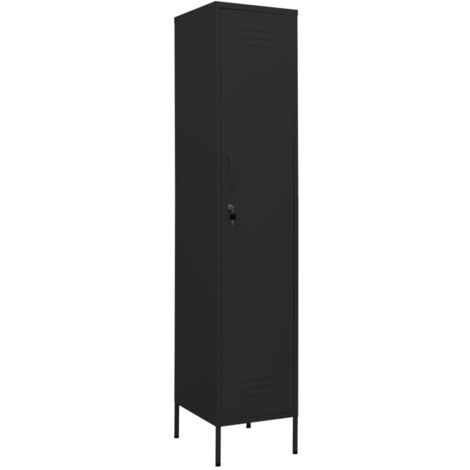 GBLY Schließfachschrank Schwarz 35x46x180 cm Stahl