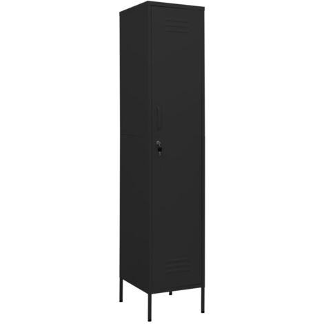 GBLY Schließfachschrank Schwarz 35x46x180 cm Stahl