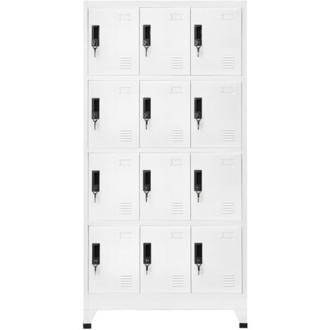 GBLY Schließfachschrank Weiß 90x45x180 cm Stahl