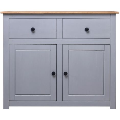GBLY Sideboard Grau 93x40x80 cm Kiefernholz Panama