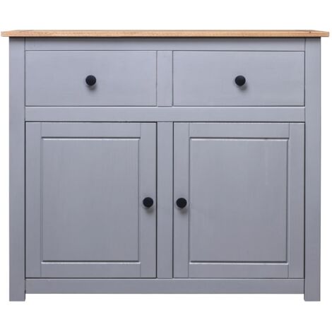 GBLY Sideboard Grau 93x40x80 cm Kiefernholz Panama