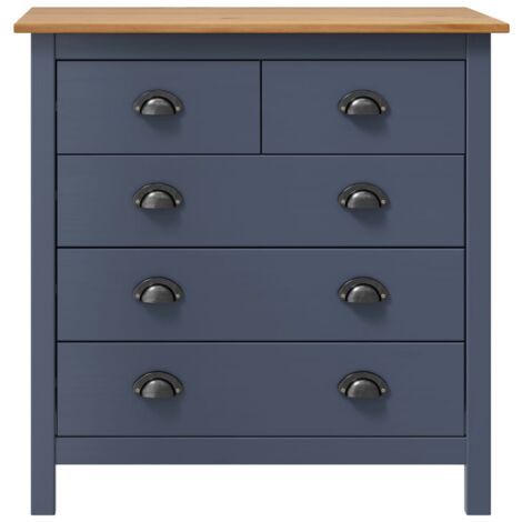 GBLY Sideboard Hill Grau 79x40x80 cm Massivholz Kiefer