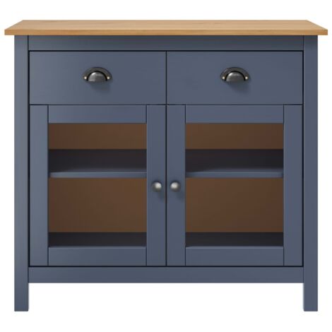 GBLY Sideboard Hill Grau 90x40x80 cm Massivholz Kiefer